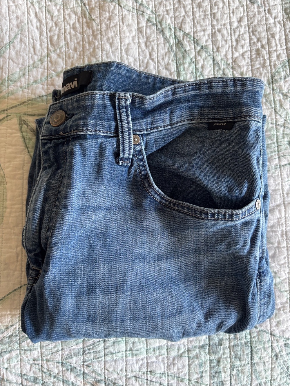 Mavi Medium Blue Denim Jeans Matt Relaxed Straight 34-32 - Picture 3 of 3
